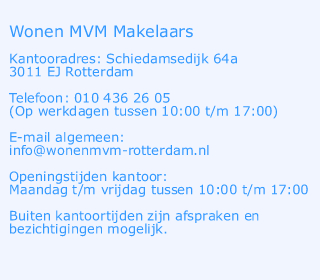 Wonen MVM Contact pagina
